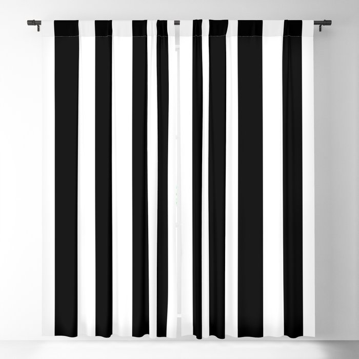 Classic Black and White Football / Soccer Referee Stripes Blackout Curtain