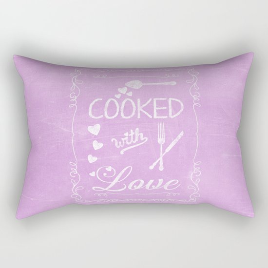 Cooked with love chalkboard sighn Rectangular Pillow
