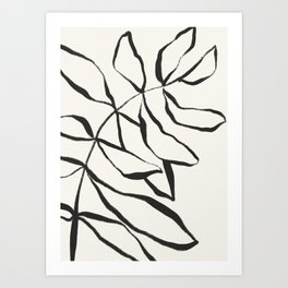 Minimal Line Leaves #1 Art Print