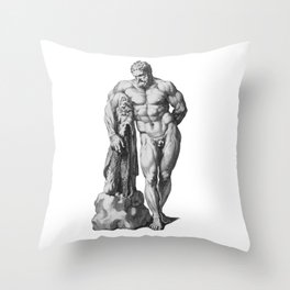 Hercules statue art Throw Pillow