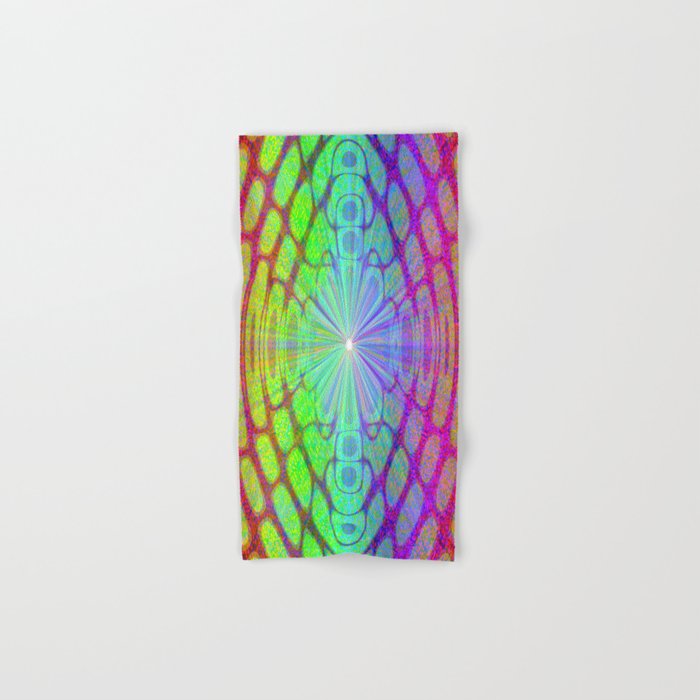 Colorful Psychedelic Abstract Fractal Pattern  Hand & Bath Towel