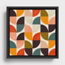 bauhaus mid century geometric shapes 9 Framed Canvas