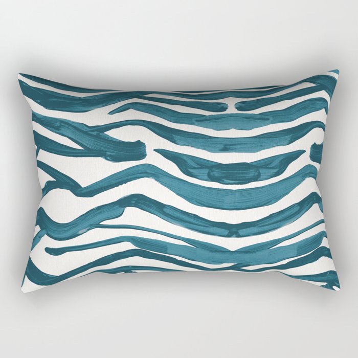 Zebra Print – Teal Palette Rectangular Pillow