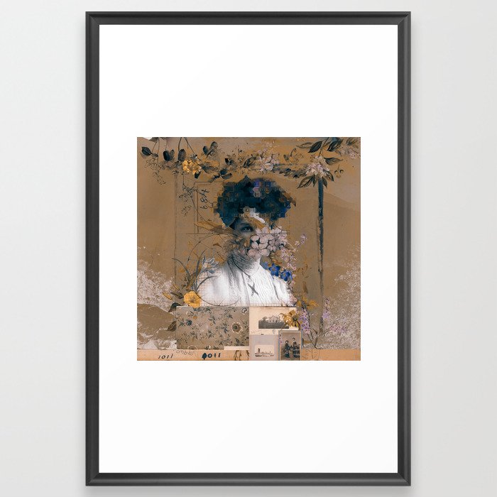 Scraps of a life collage Framed Art Print