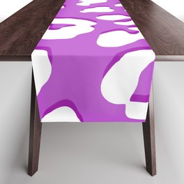 White Leopard Print Lavender  Table Runner