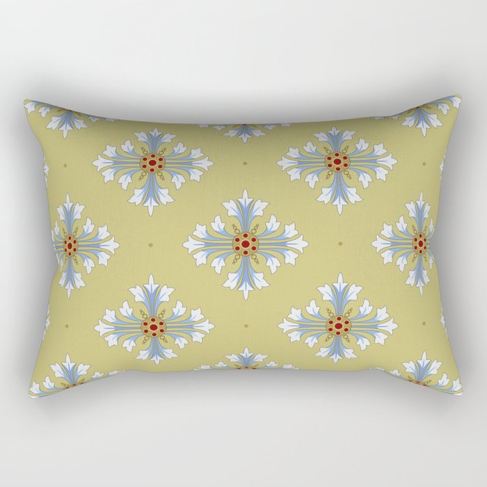 Seamless geometrical floral pattern with beautiful vintage mandalas.  Rectangular Pillow