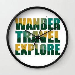 Wander Travel Explore Wall Clock