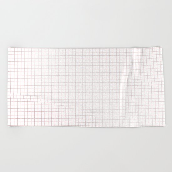 Simply Grid Lines in Rose Gold Sunset Beach Towel