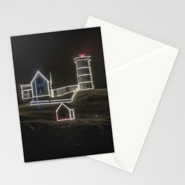 Nubble Lighthouse in December Stationery Card