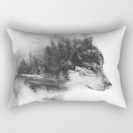 Wolf Stalking Rectangular Pillow
