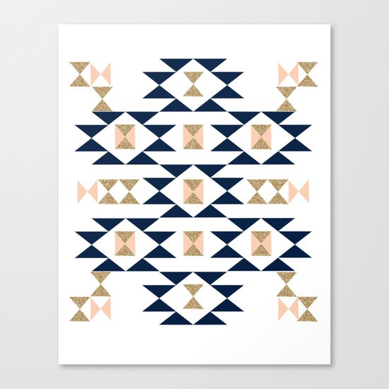Jacs - Modern pattern design in aztec themed pattern navajo print textile cute trendy girl Canvas Print