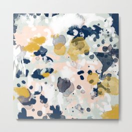 Esther - abstract minimal gold navy painting home decor minimalist hipster art Metal Print | Abstract, Blush, Pop Art, Baby, Trendy, Pattern, Hipster, Painting, Minimal, Pink 