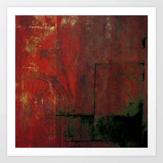 Bike In Big City Art Print