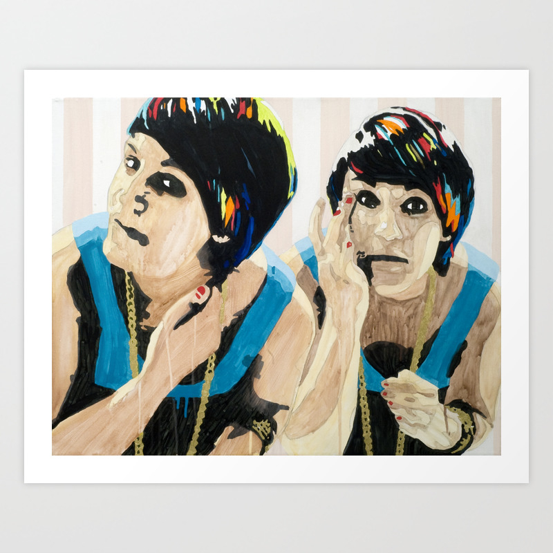 Woman With Candy Hair Art Print By Petenawara Society6