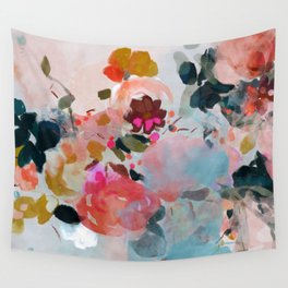 floral bloom abstract painting Wall Tapestry