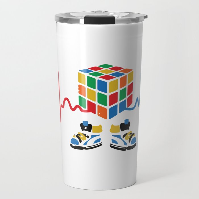 Heartbeat rubik cube / cube lover / cube game Travel Mug
