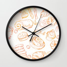 Pastry Bread Pattern Wall Clock