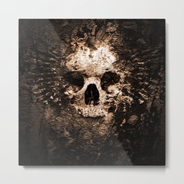 Skull Face Scary Metal Print | Illustration, Face, Halloween, Nightmare, Hallows, Creepy, Digital, Starry, Trick Or Treat, Night 
