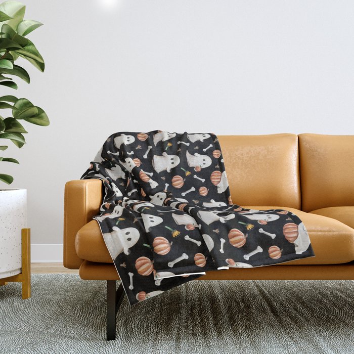 HALLOWEEN GHOST PARTY Throw Blanket