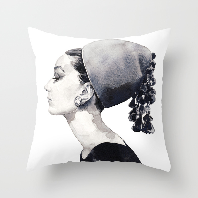 Audrey Hepburn In Couture Hat Throw Pillow By Laurarowstudio