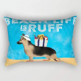 German Shepherd GSD dog beach sandals flip flips beach house summer Rectangular Pillow