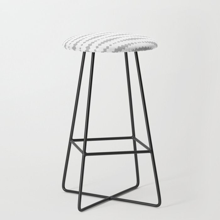 Light Grey Geometric Horizontal Striped Pattern Bar Stool