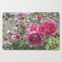 Bright pink roses - floral cheerful nature photography Cutting Board