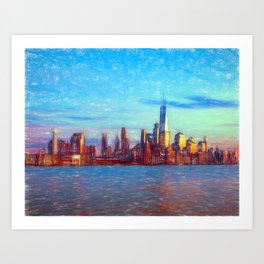Hoboken Skyline Art Print