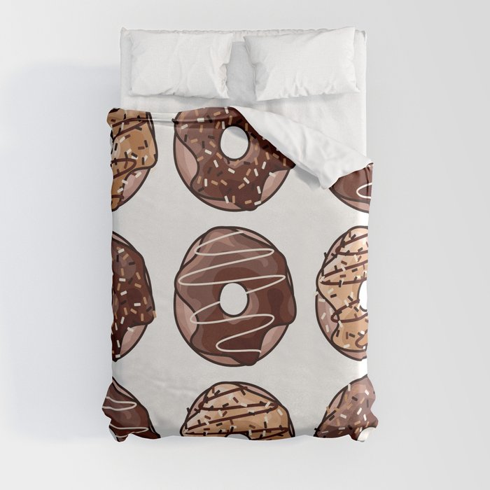 Chocolate Donuts Pattern Duvet Cover