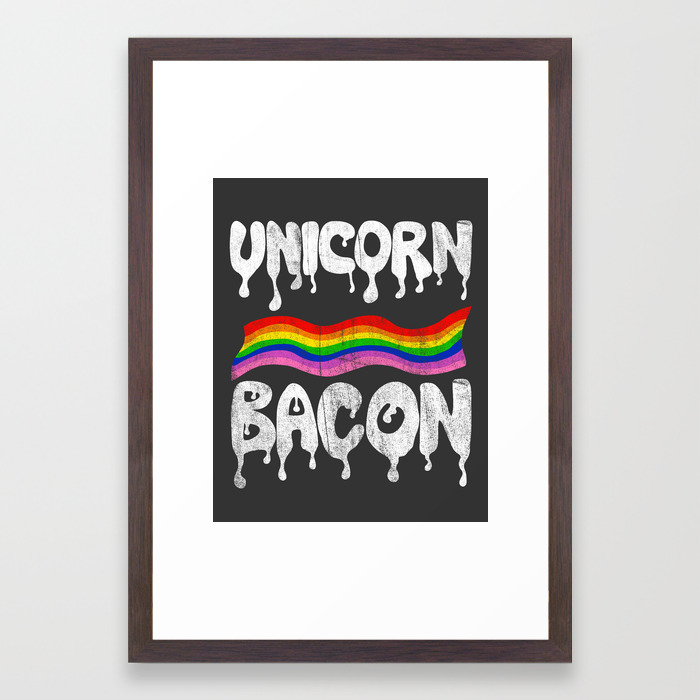 Unicorn Bacon Framed Art Print By Notsniw Society6