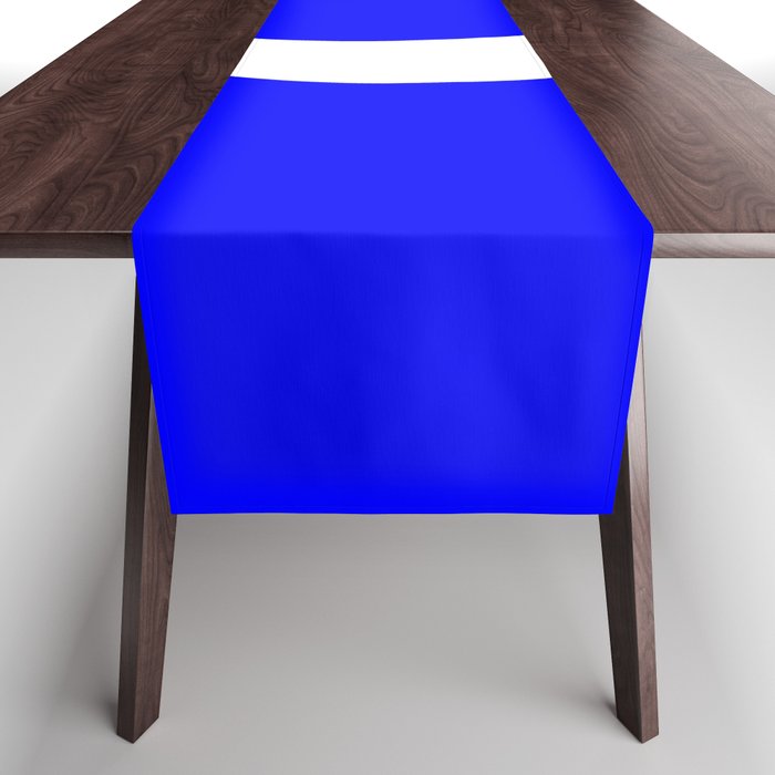 c (WHITE & BLUE LETTERS) Table Runner