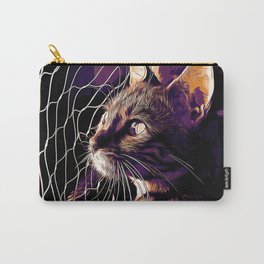 bengal cat yearns for freedom vector art late sunset Carry-All Pouch
