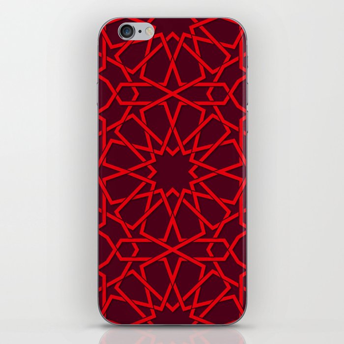 Red Color Arab Square Pattern iPhone Skin