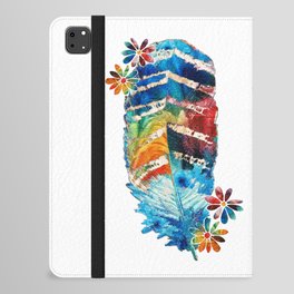 Many Seasons - Colorful Feather Housewarming Art iPad Folio Case