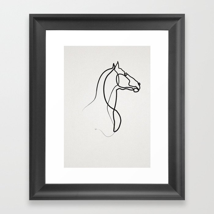 oneline Horse 0301 Framed Art Print