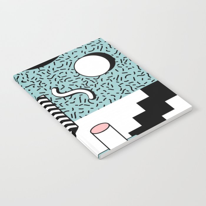 Abstract Pastel 80s Pop Art Retro Pattern Notebook By