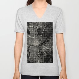 Oklahoma City Map, USA V Neck T Shirt