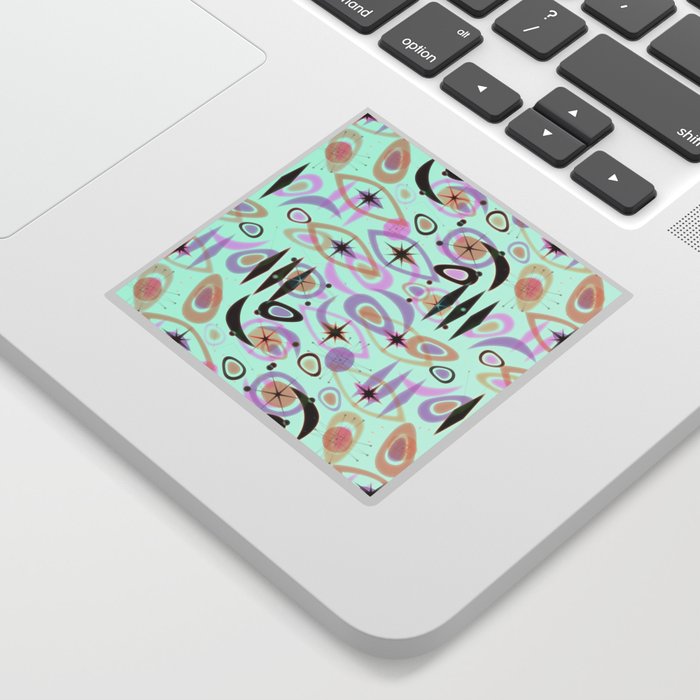 Minty Mint Retro Centauri Space Pattern Sticker