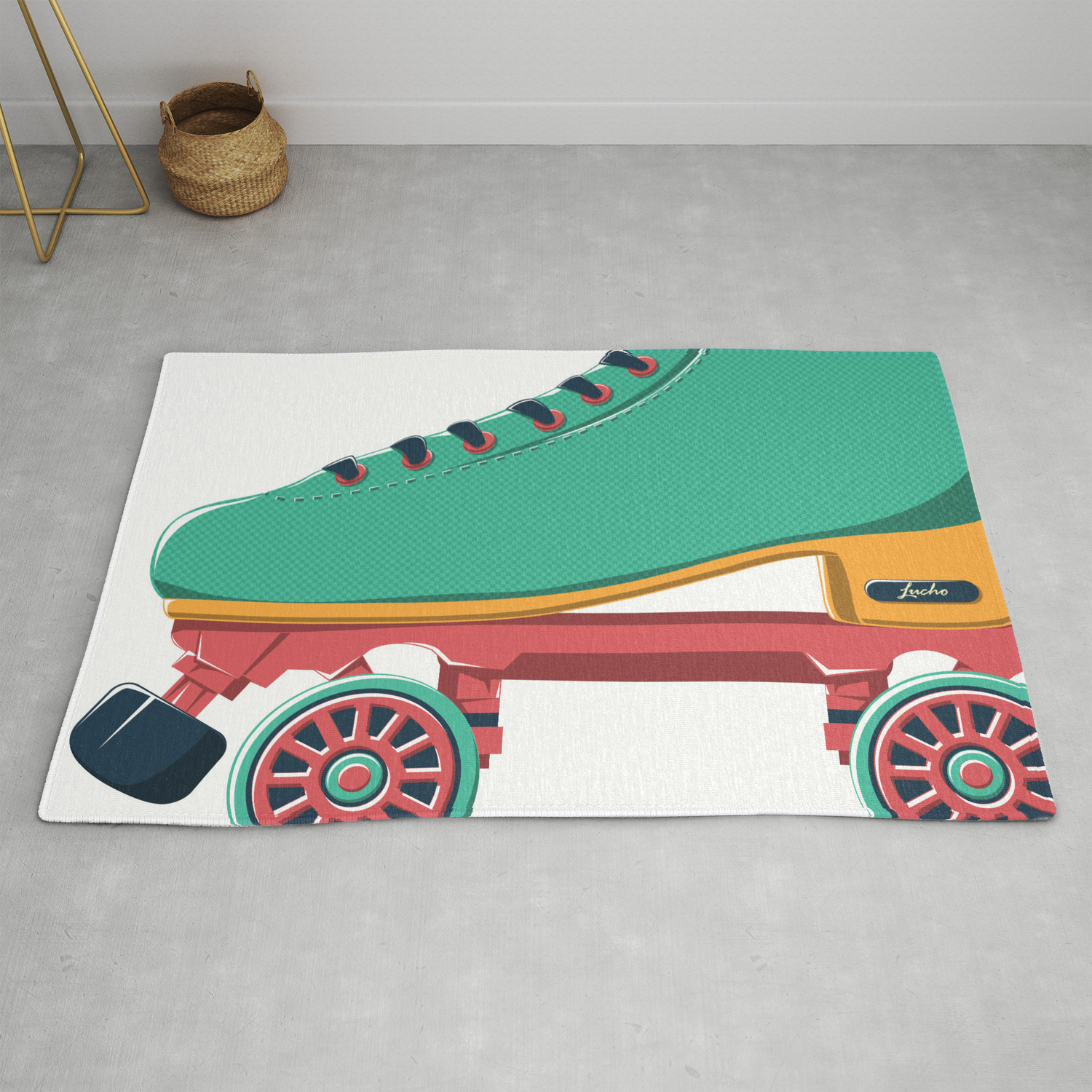 boekje Nutteloos koepel old school roller skate Rug by Lucho | Society6