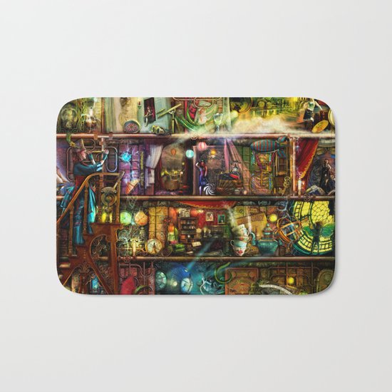 The Fantastic Voyage - a Steampunk Book Shelf Bath Mat