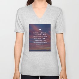 I am no longer accepting the things I cannot change. I am changing the things I cannot accept - Inspirational Angela Davis Quote V Neck T Shirt