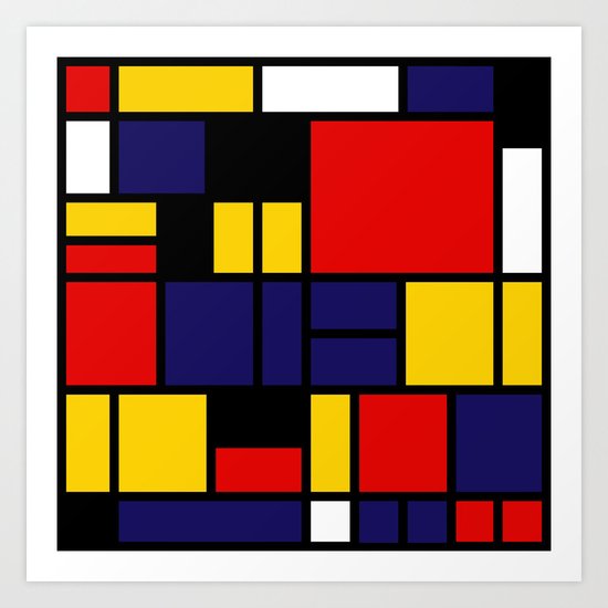 Mondrian De Stijl Modernist Inspired Abstract Art #5 Art Print by ...