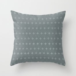 woven crosses - vintage gray blue Throw Pillow