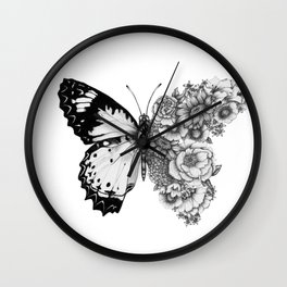 Butterfly in Bloom Wall Clock