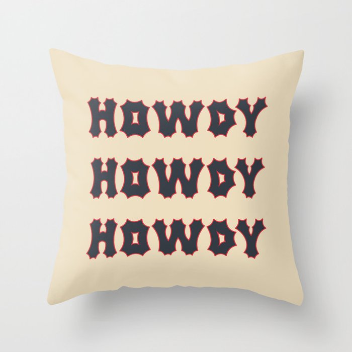Gothic Cowgirl, Red White and Black Throw Pillow