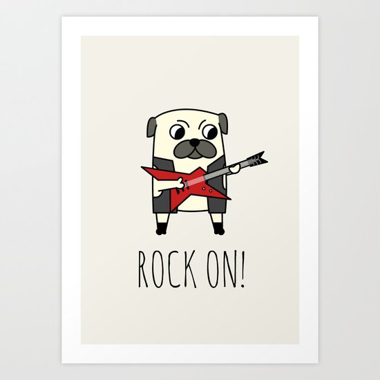 Rockstar Pug Art Print
