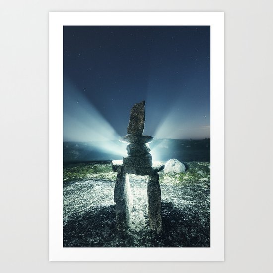 Inukshuk in the Night Art Print