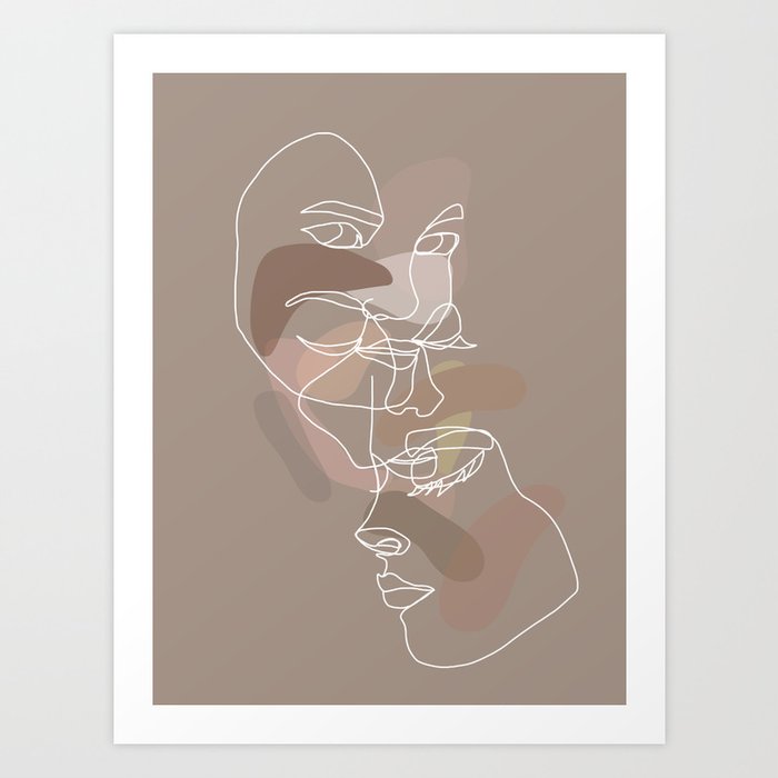 Sensual Abstract Nude Face Print Art Print