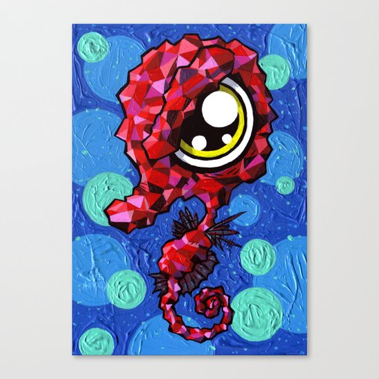 Harlequin Seahorse Canvas Print
