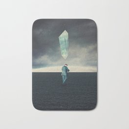 Living two whole lives with Burden Bath Mat | Retro, Dark, Beautiful, Man, Color, Clouds, Grey, Surrealism, Alone, Frankmoth 